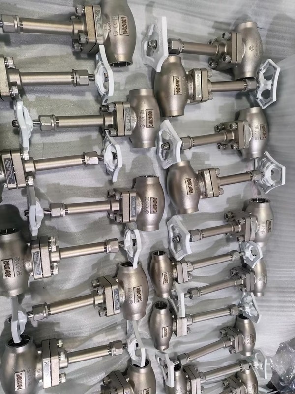 DN25 Kryogeniczny zawór kulkowy ze stali nierdzewnej 304/316 z uszczelnieniem z PTFE i nadwoziem zaworu CF8/CF3 dla temperatury od -196°C do +80°C